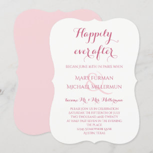 Invitation Réception de mariage rose et fuchsia après la céré