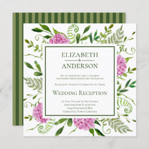 Invitation Réception de mariage rose Hydrangea