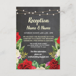 Invitation Réception de mariage rustique à la craie florale R