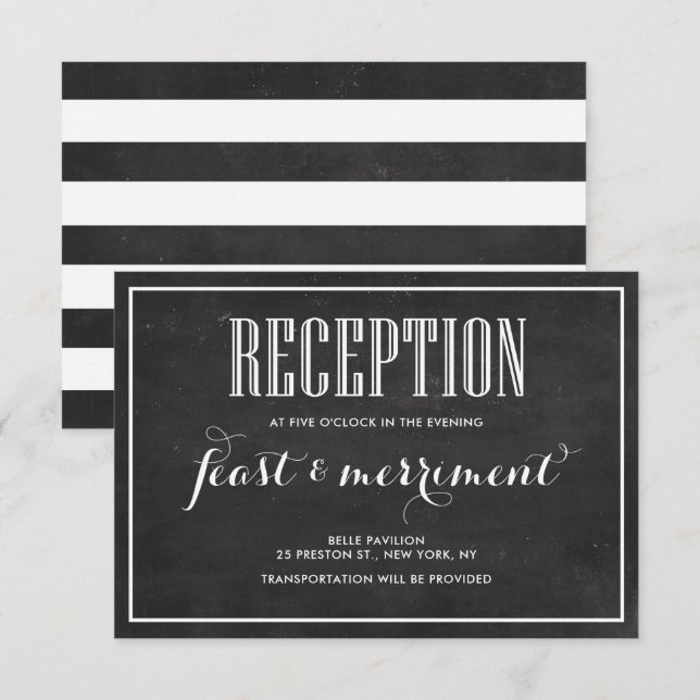 Invitation Réception de mariage rustique avec tableau noir Ma (Devant / Derrière)