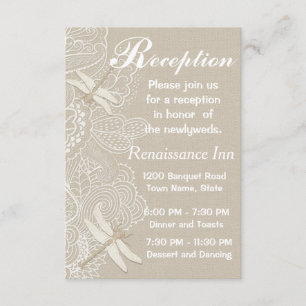 Invitation Réception de mariage rustique Burlap et dentelle