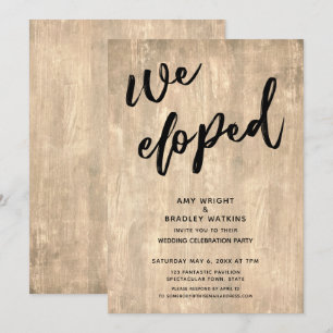 Invitation Réception de mariage rustique en bois où nous nous