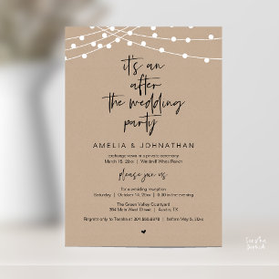 Invitation Réception de mariage rustique moderne Kraft marron