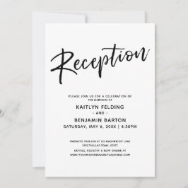 Invitation Réception de Mariage Simple avec Écriture Manuscri