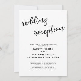 Invitation Réception de Mariage Simple avec Écriture Manuscri