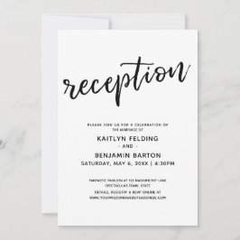 Invitation Réception de Mariage Simple avec Écriture Manuscri