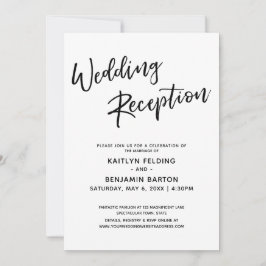 Invitation Réception de Mariage Simple Écriture Manuscrite Mo