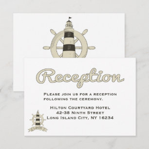 Invitation Réception de mariage tan nautique Phare Bateau