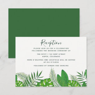 Invitation Réception de mariage tropical à l'aquarelle sur la