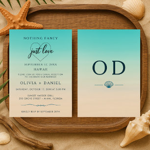 Invitation Réception de mariage tropical moderne sur la plage
