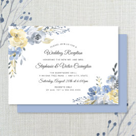 Invitation Réception de mariage uniquement avec des fleurs bl