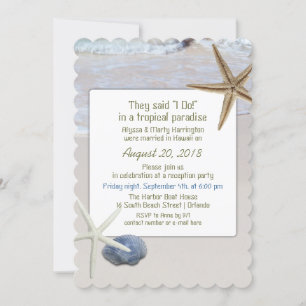 Invitation Réception de mariage uniquement Ocean Beach Starfi