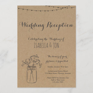 Invitation Réception de mariage uniquement   Papier kraft rus