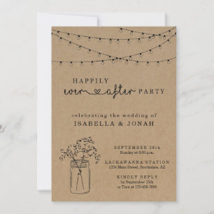 Invitation Réception de mariage uniquement   Rustic Mason Jar