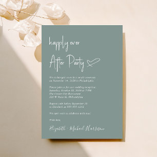 Invitation Réception De Mariage Vert Chic Sage