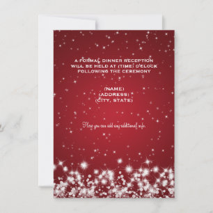 Invitation Réception de mariage Winter Sparkle Rouge