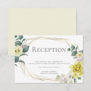 Invitation Réception de mariage   Yellow Peony Flowers