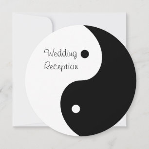 Invitation Réception de mariage Yin Yang noir et blanc