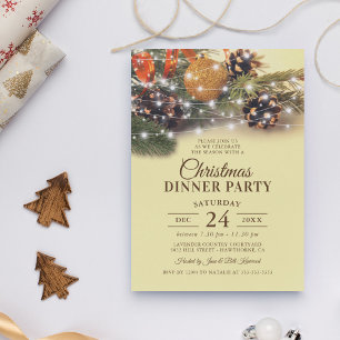 Invitation Réception de Noël vintage