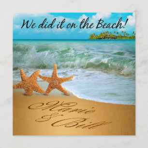 Invitation Réception de plage de couples d'étoiles de mer de