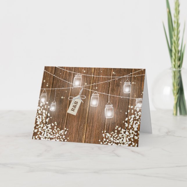 Invitation Réception de soirée Rustique Bébé Respiration dans (Devant)