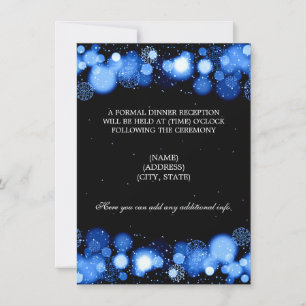 Invitation Réception des mariages d'hiver Lumières bleues