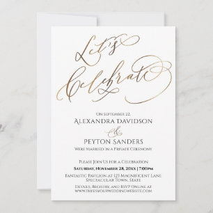 Invitation Réception élégante de célébration en calligraphie 
