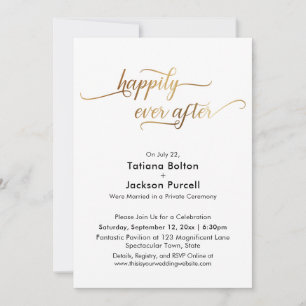 Invitation Réception élégante en écriture dorée pour toujours