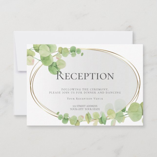 Invitation RÉCEPTION | Eucalyptus du printemps moderne (Devant)