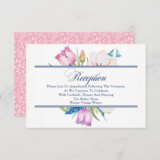 Invitation Réception Garden Bouquet (Devant / Derrière)