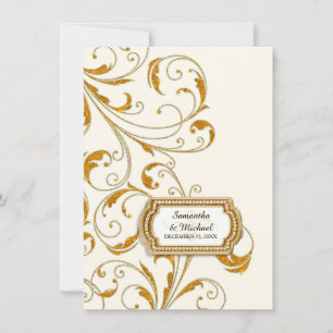 Invitation Réception Glam Old Hollywood Regency Cravate noire