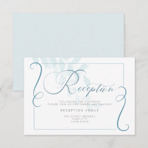 Invitation Réception - Il Y A À Peine Fumée Bleu Botanique