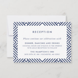 Invitation RÉCEPTION INSERT simple moderne geo marine motif