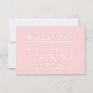 Invitation RÉCEPTION INSERTION simple moderne type rose vif