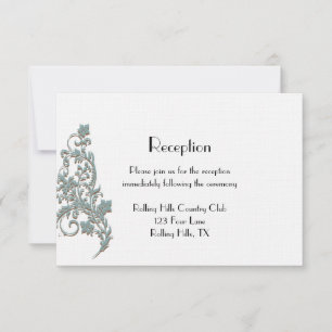 Invitation Réception Mariage Art Déco Turquoise Brown