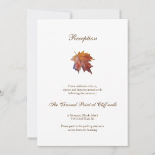 Invitation Réception Mariage de automne de la feuille d'aquar