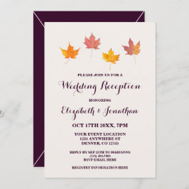 Invitation Réception Mariage de automne Feuille