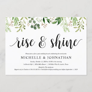 Invitation Réception Mariage de poste de verdure Brunch Elope
