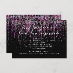 Invitation Réception Mariage moderne Parties scintillant Mage