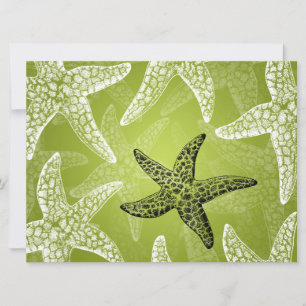 Invitation Réception Mariage plage Starfish Lime Green