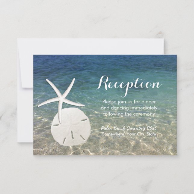 Invitation Réception-Mariage sur la Plage Étoile de Mer & Dol (Devant)
