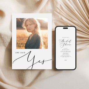 Invitation Réception minimaliste photo moderne avec douche nu