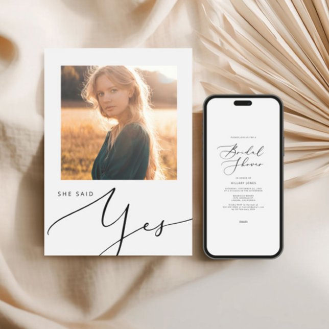 Invitation Réception minimaliste photo moderne avec douche nu (Créateur téléchargé)