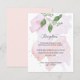 Invitation Réception moderne or Eucalyptus Mariage vert