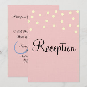 Invitation Réception Monogramme Bleu Rose