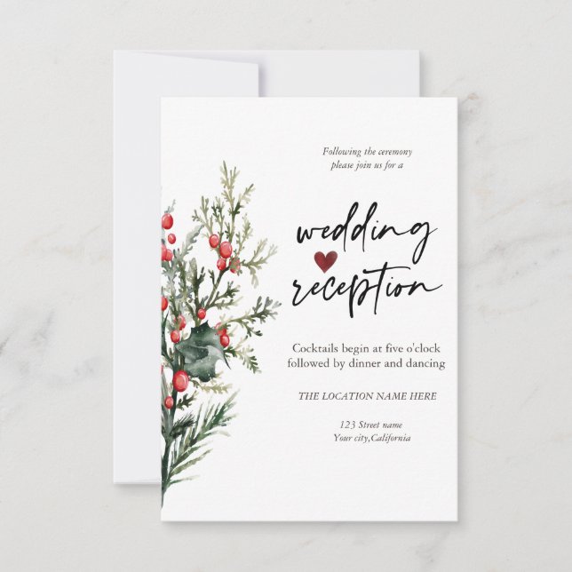 Invitation Réception Océanique Aux Fleurs Chics (Devant)