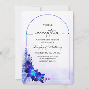 Invitation Réception Orchidée Bleue