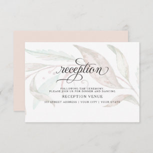 Invitation RÉCEPTION Pastel Aquarelle Foliing