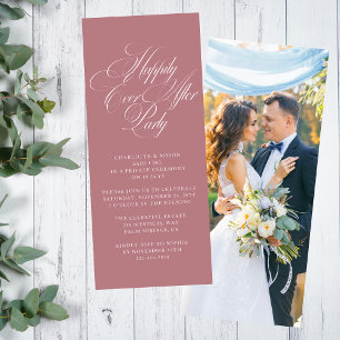 Invitation Réception photo Dusty Rose pour un heureux pour to