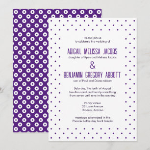 Invitation Réception Polka-Point Purple & Blanc Sophistiquée